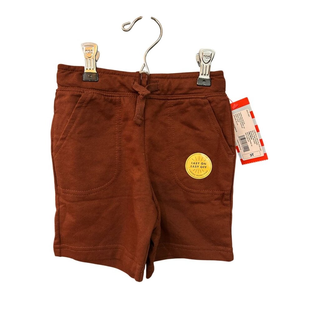 NEW Cat & Jack Brown Easy Pull-on Shorts with working drawstring, 3T